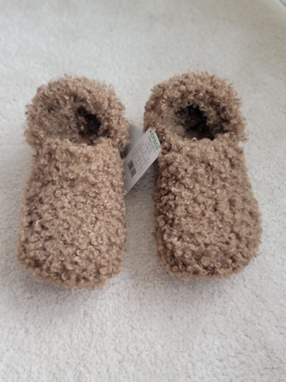 Crocs Classic Doodle Fur Clogs Brown Sherpa Teddy Size W11 M9 NWOB - Picture 4 of 7